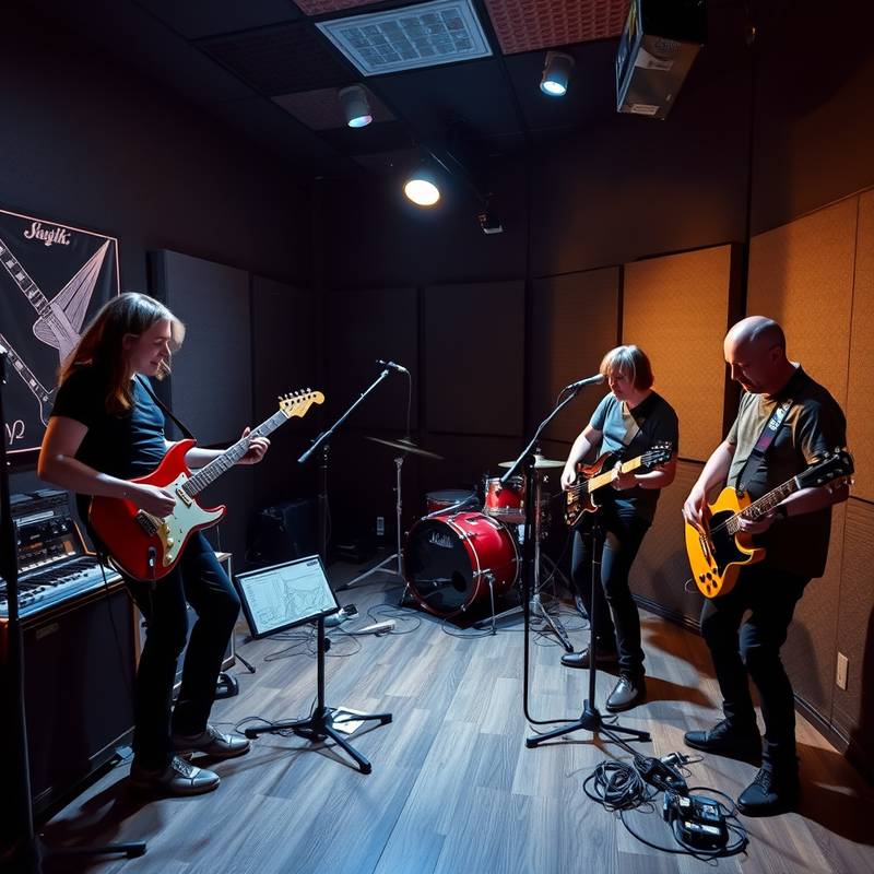 Captura de tela do videoclipe de uma banda de rock gravado no Onda Sonora Studios